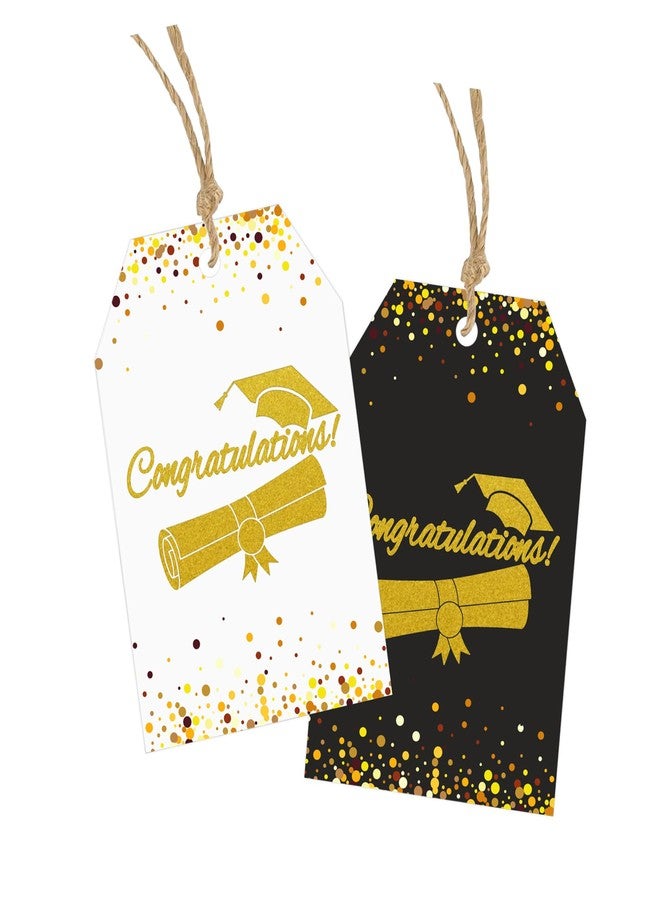 Topabel 50 Pcs Class of 2026 Graduation Gift Tags 2x3 inch Metallic Congratulation Gift Tags for College High School Graduation Party Favors - Image 1